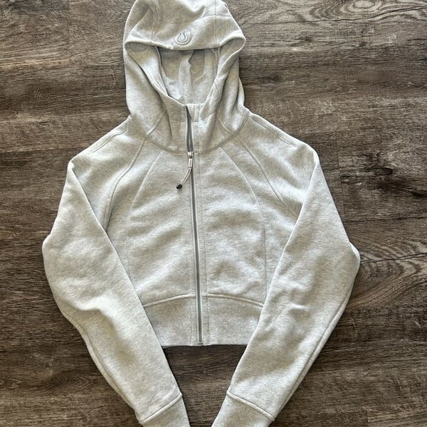 Lululemon Scuba Oversized Full-Zip Hoodie Size 8 Heathered Light Grey
