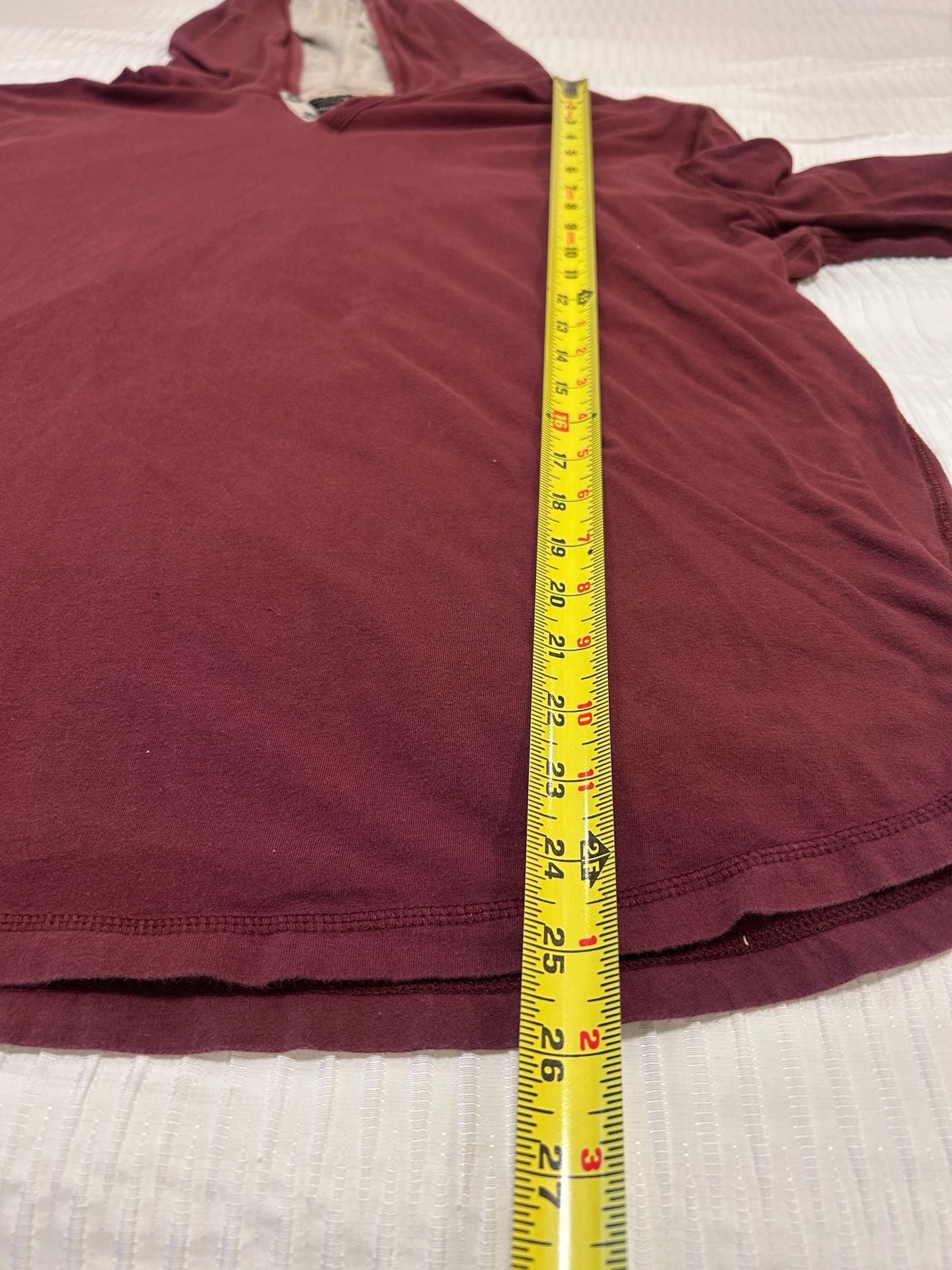 Lucky Brand Saturday Stretch Henley Hoodie Size XL Burgundy 7