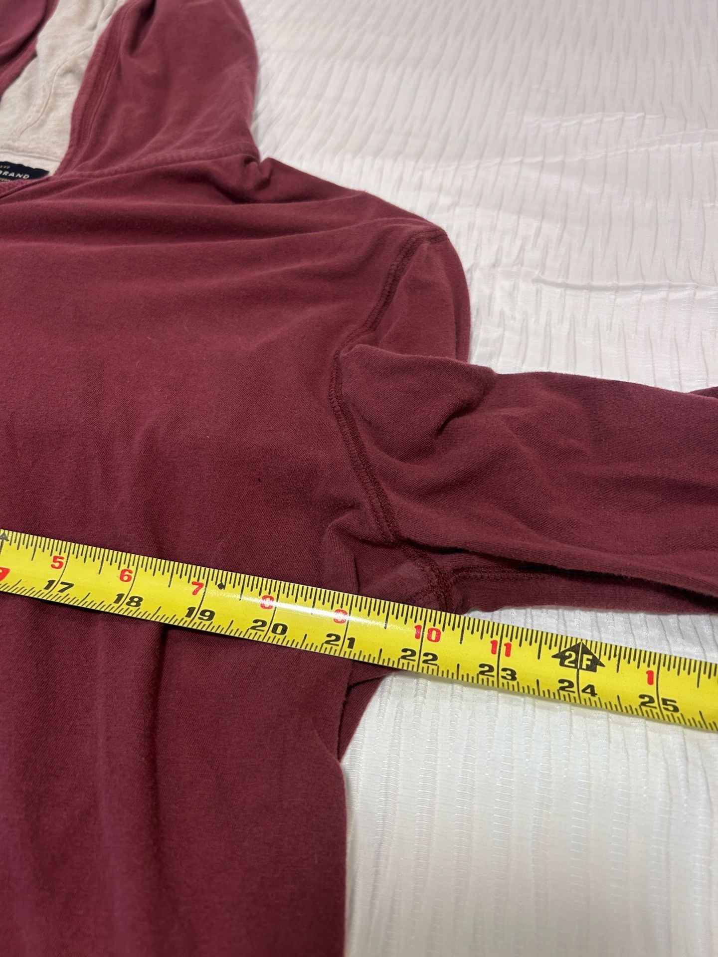 Lucky Brand Saturday Stretch Henley Hoodie Size XL Burgundy 8