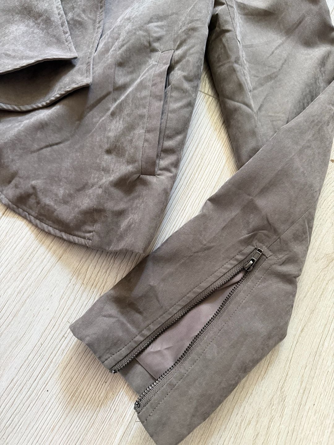 Double Zero Faux Suede Open Front Drape Jacket 5