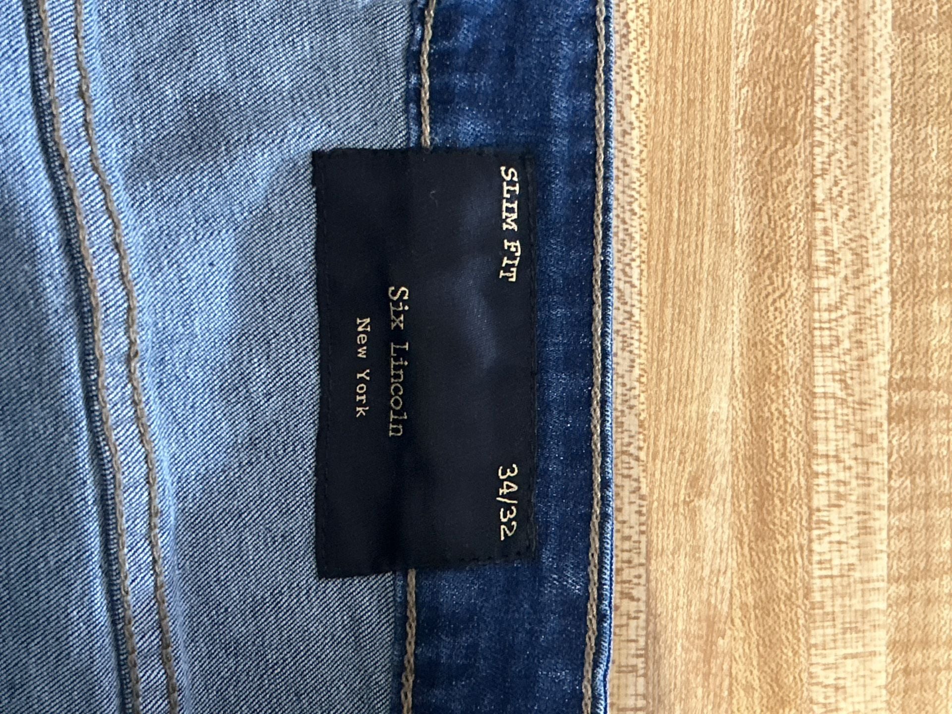 Six Lincoln Slim Fit Distressed Ripped Denim Jeans Size 34x32 Blue (321) 8