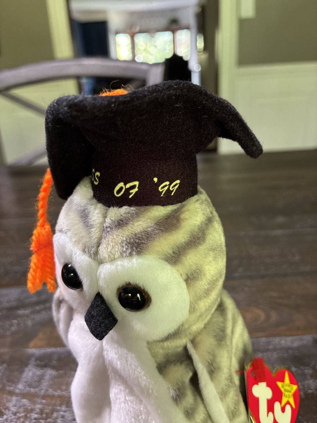 Ty Beanie Baby Wiser The Owl Graduation Plush Class Of 99 2