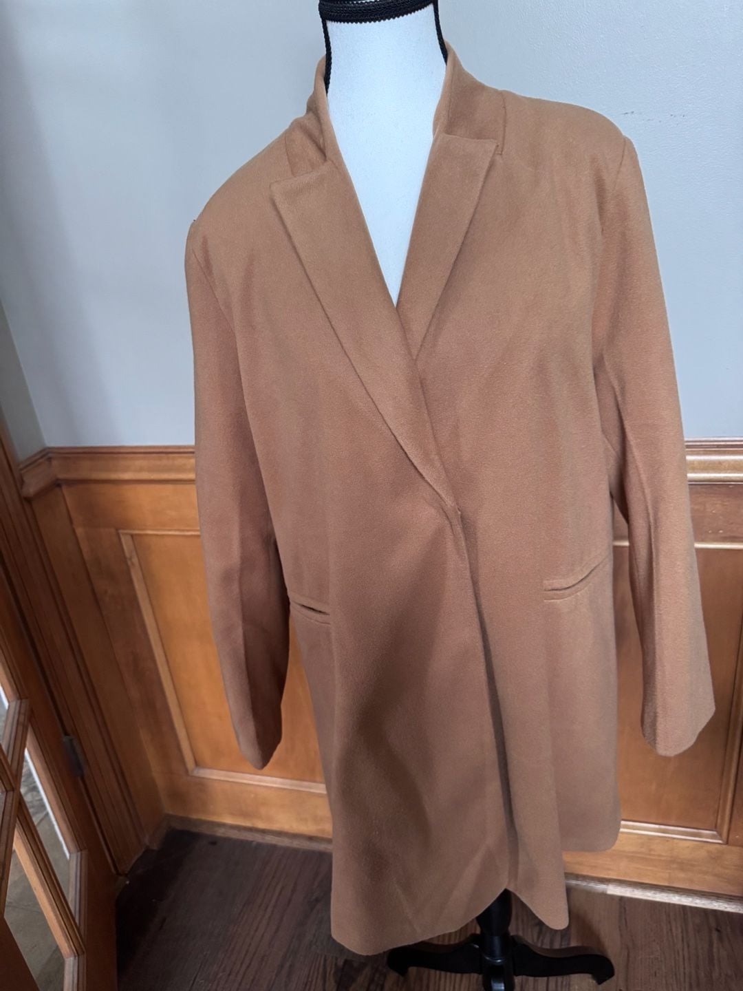 Kd. Beautiful Wool Blend Coat Size XXXL Camel Brown 2