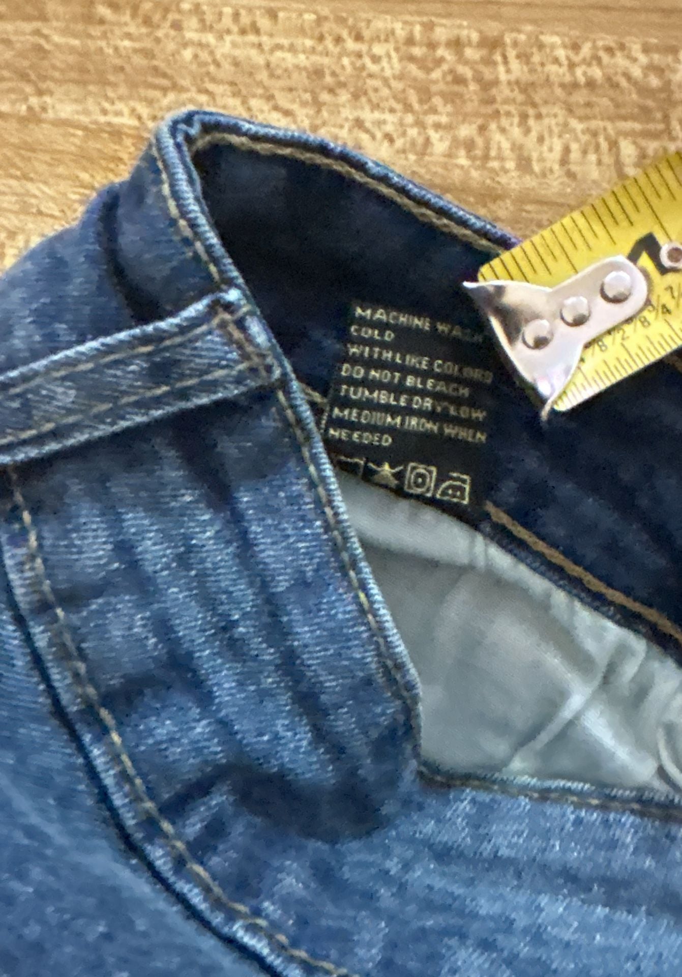 Six Lincoln Slim Fit Distressed Ripped Denim Jeans Size 34x32 Blue (321) 10