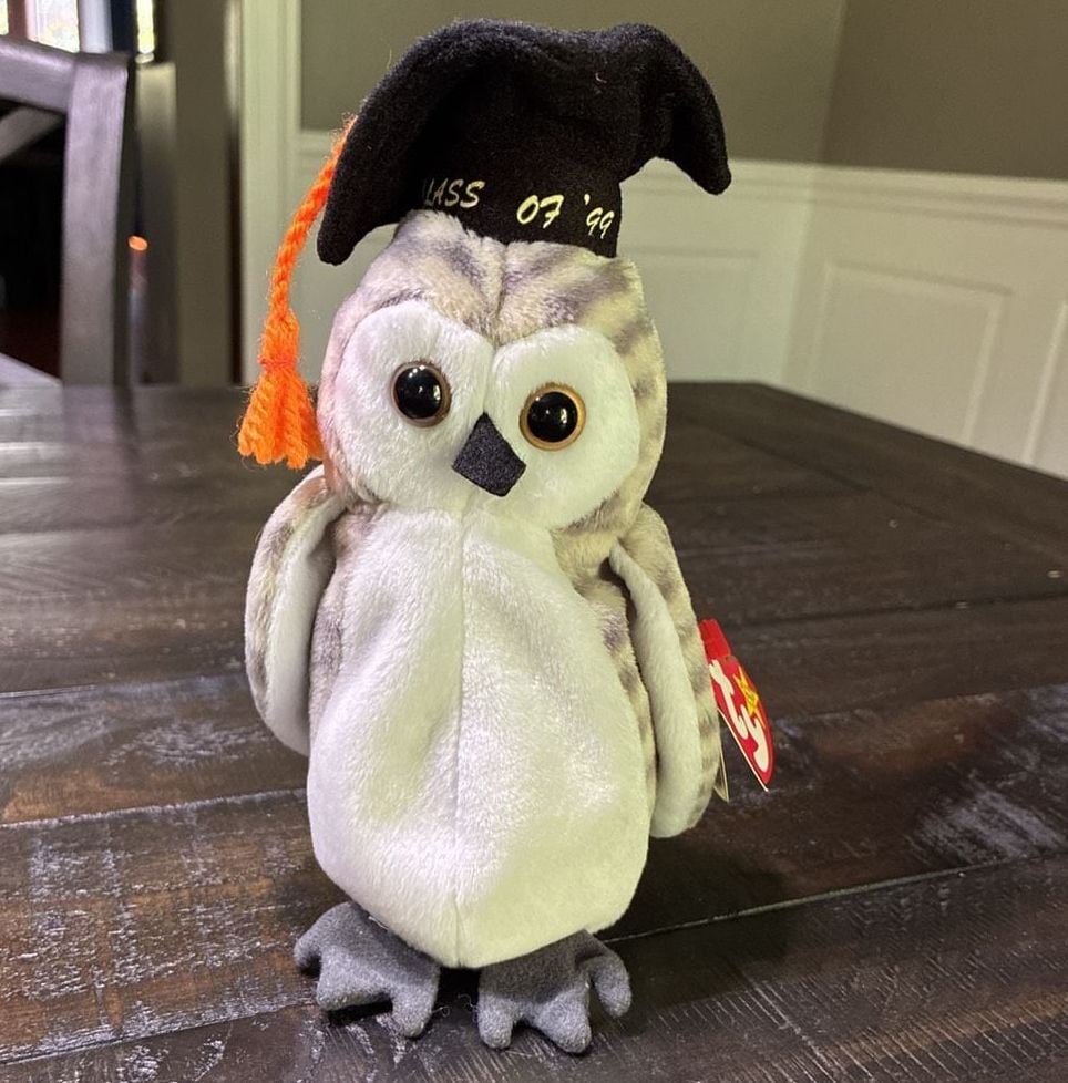 Ty Beanie Baby Wiser The Owl Graduation Plush Class Of 99 1
