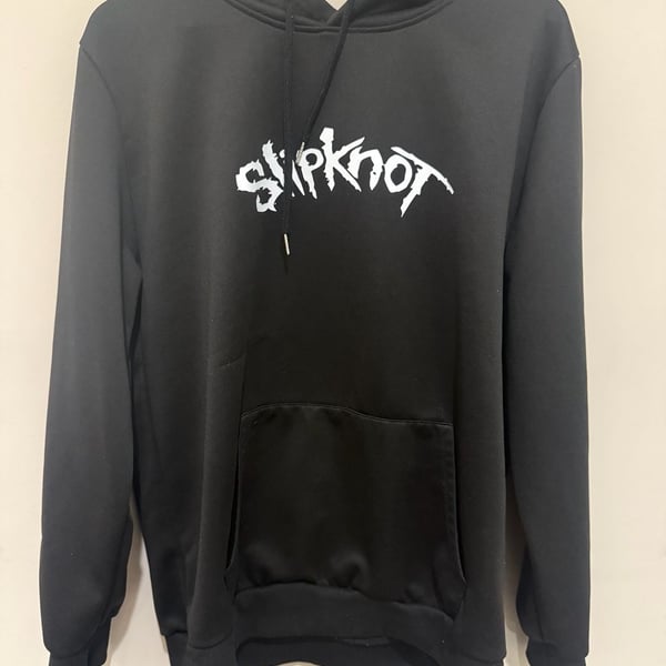 Slipknot Hoodie Large Black White Logo Masks Back Graphic Pullover Metal Band