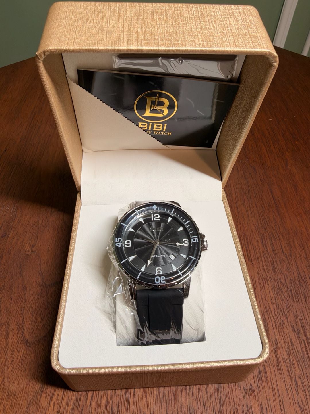 BIBI Automatic Watch Black Dial Rubber Strap 2