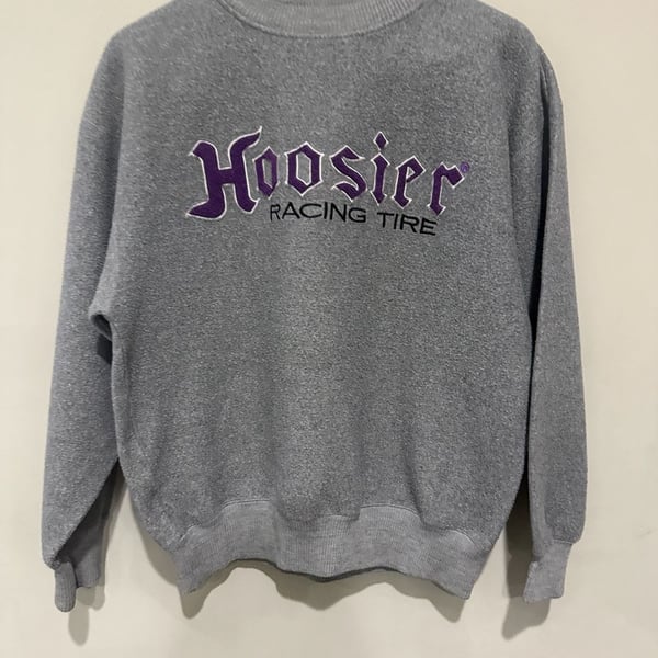 Hoosier Racing Tire Sweatshirt Gray Crewneck Pullover Size XL