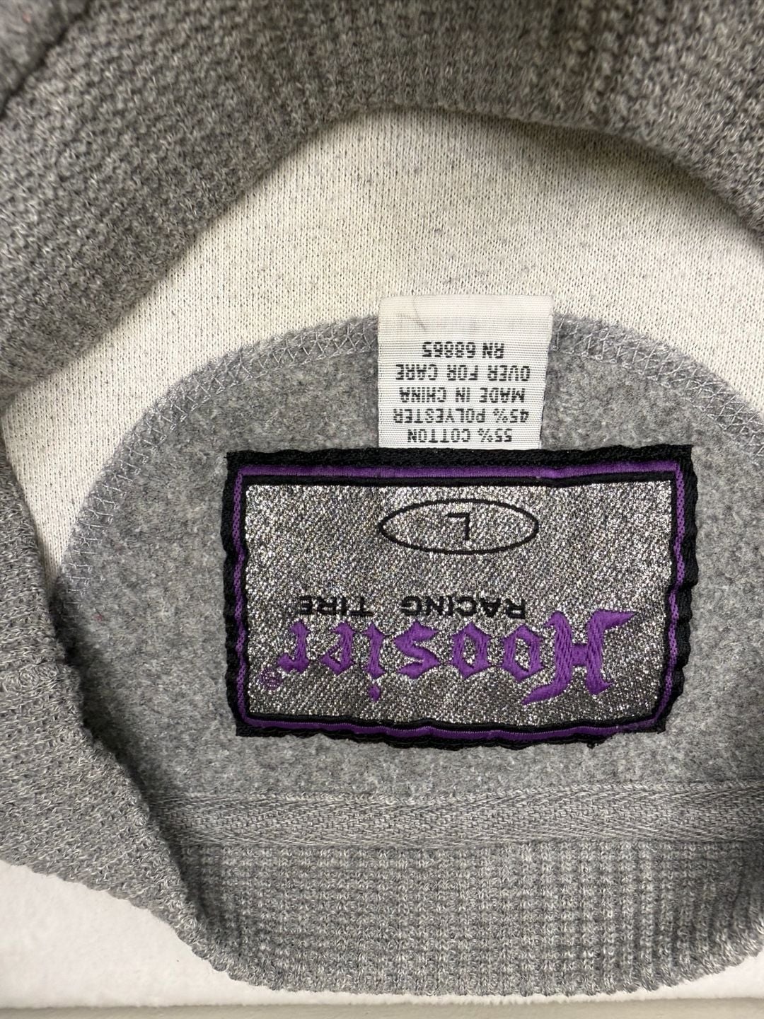 Hoosier Racing Tire Sweatshirt Gray Crewneck Pullover Size XL 4