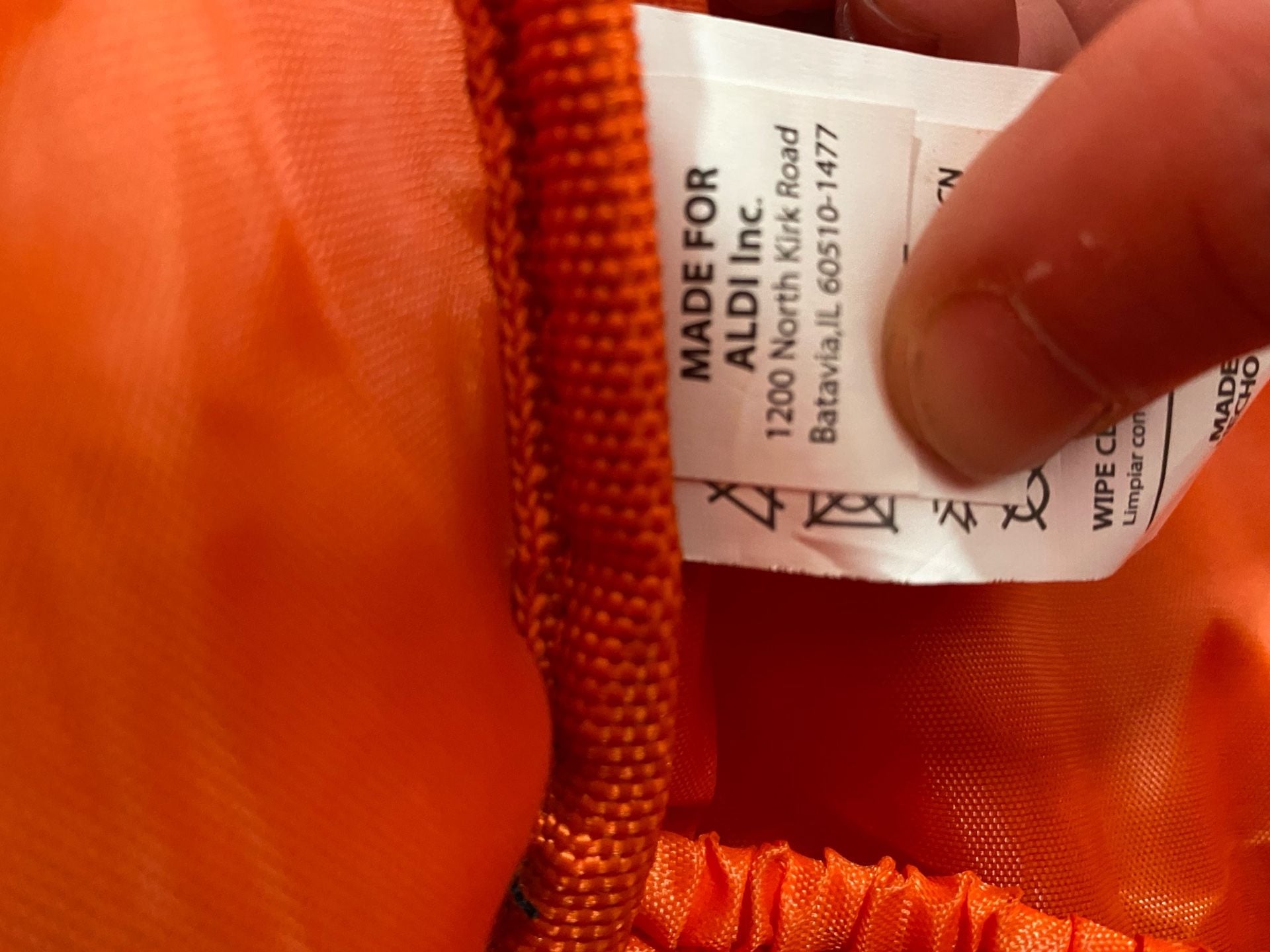 Aldi Quilted Diaper Backpack Black Orange with Changing Pad 3