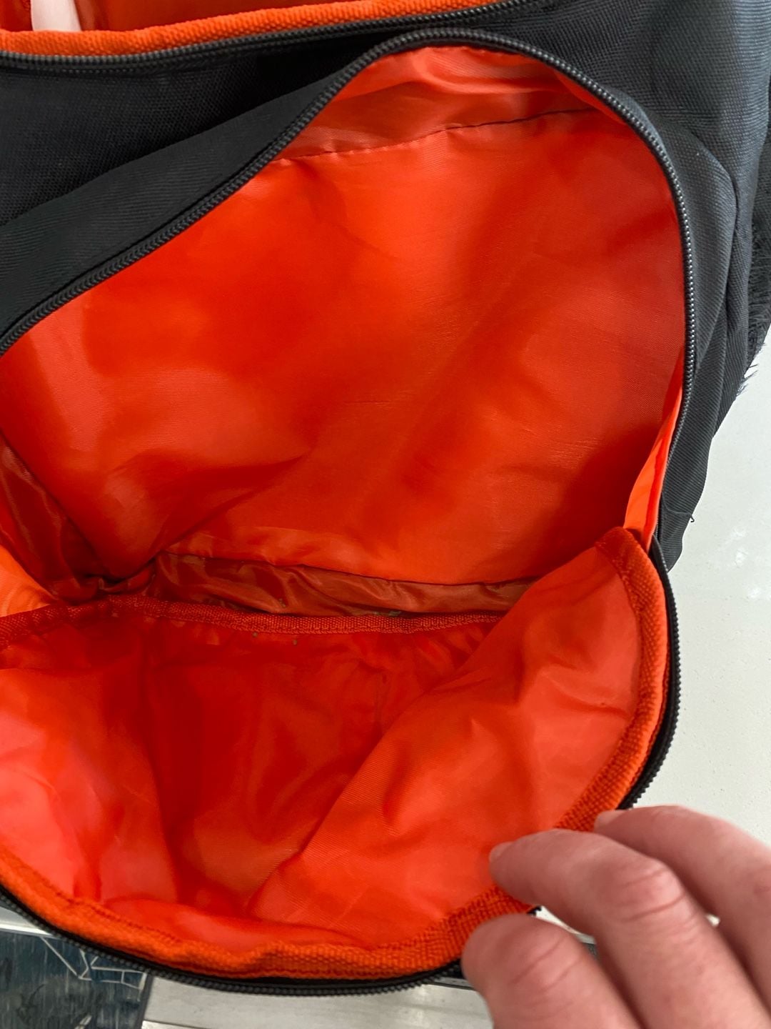 Aldi Quilted Diaper Backpack Black Orange with Changing Pad 4