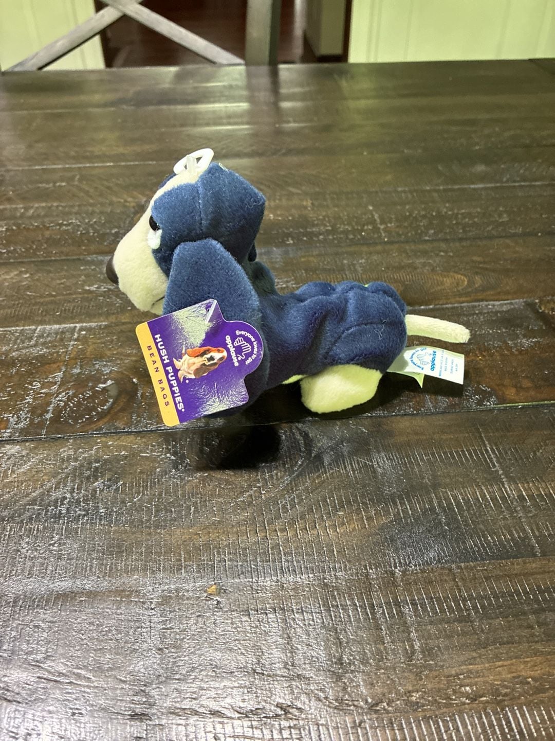 Applause Hush Puppies Bunting Blue Basset Hound Bean Bag Plush Toy New 3