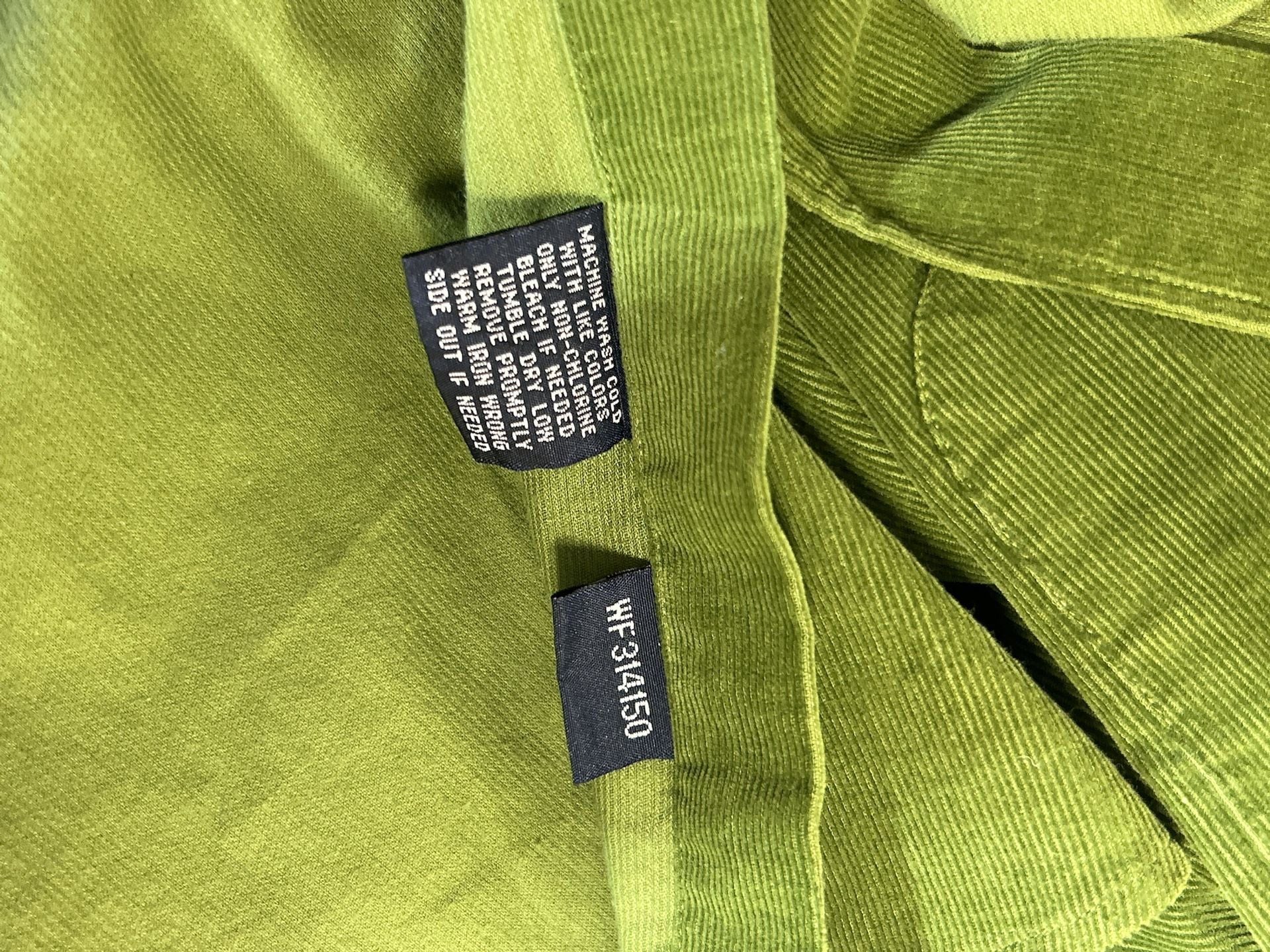 Facomnoble Green Corduroy Long Sleeve Button Down Shirt Size XL (322) 6