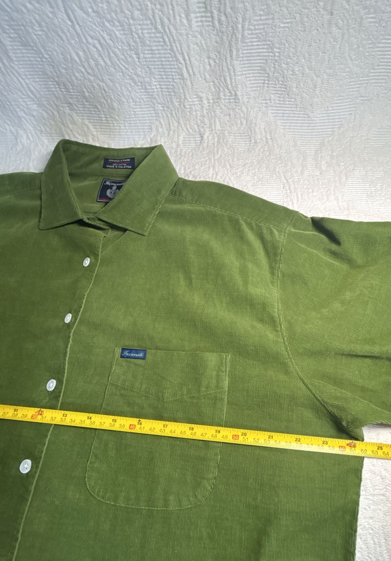 Facomnoble Green Corduroy Long Sleeve Button Down Shirt Size XL (322) 8