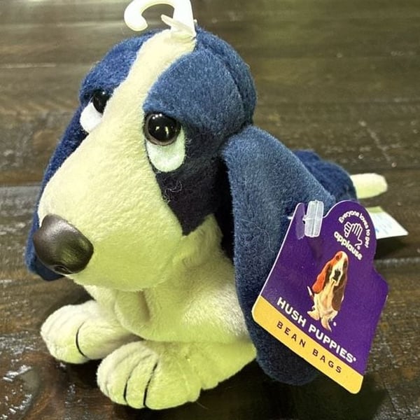 Applause Hush Puppies Bunting Blue Basset Hound Bean Bag Plush Toy New