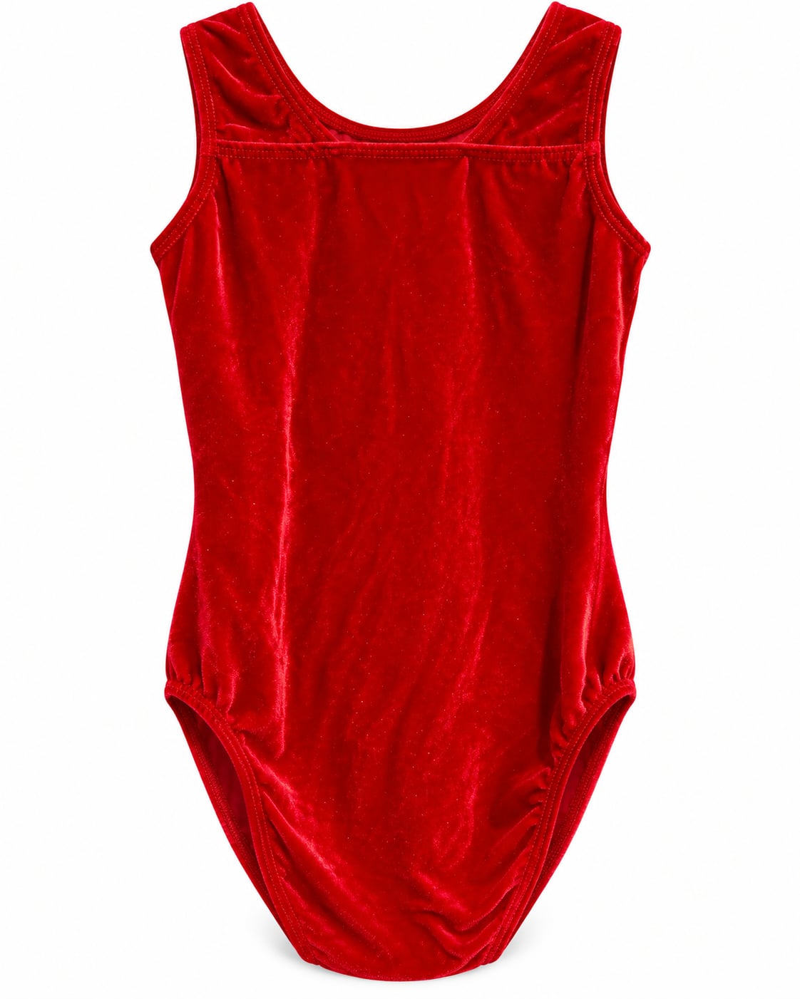 GK Elite Red Velvet Sparkle Gymnastics Leotard – Girls Large – Gold Stars 3