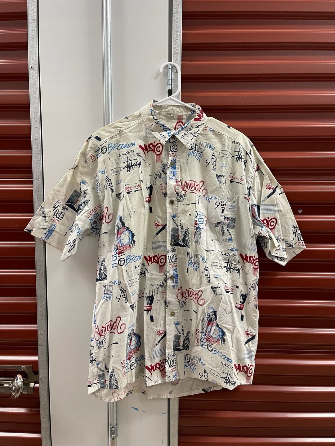 Vintage Stussy Stussy White Graphic Camp Collar Shirt XXL 2