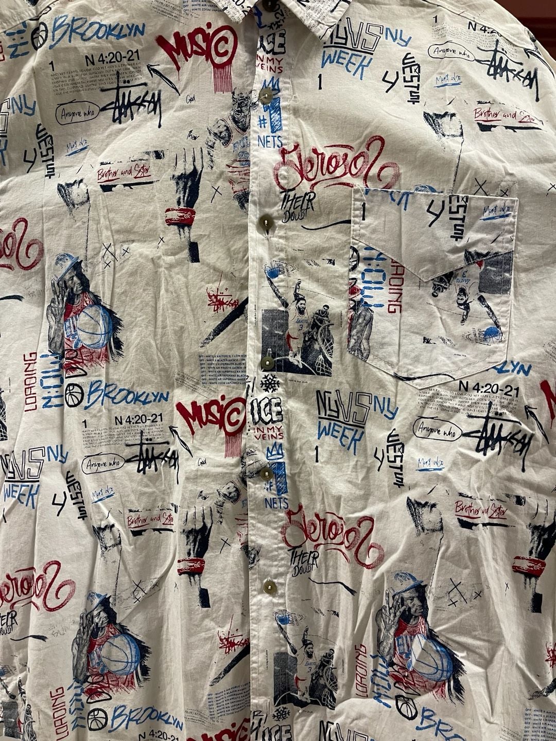 Vintage Stussy Stussy White Graphic Camp Collar Shirt XXL 3