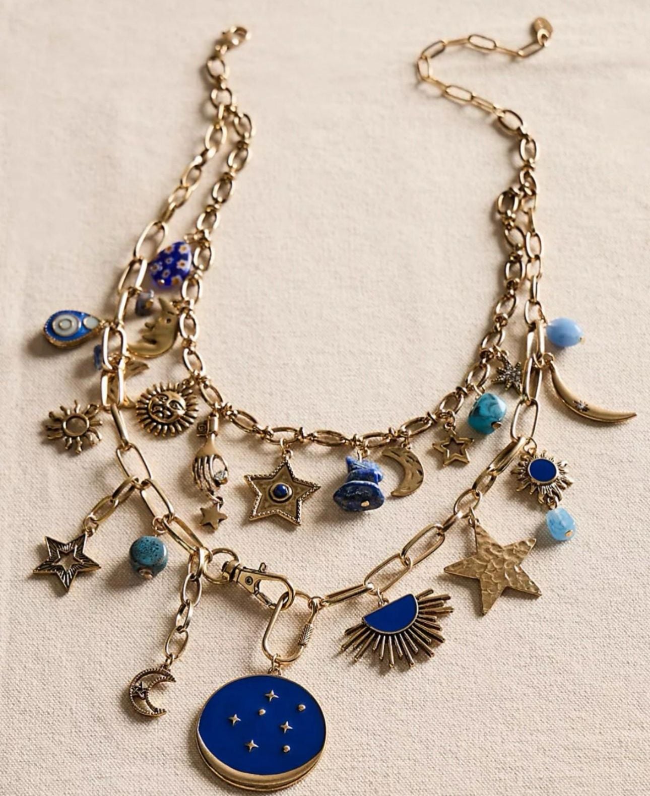 Free People Maxamillion Star Girl Charm Necklace Celestial Layered NWT 2