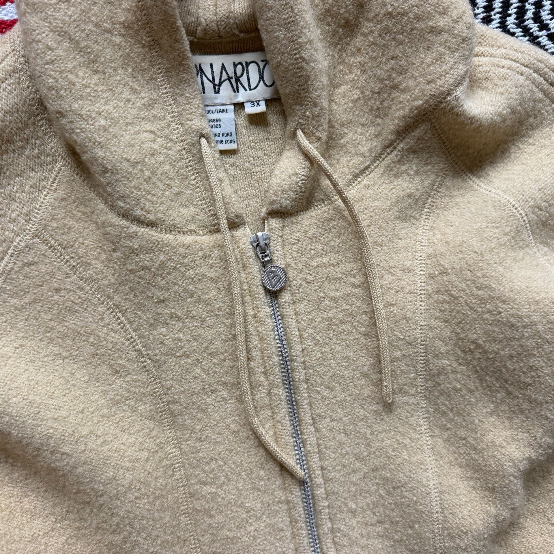 Vintage Designer Wool Zip Hoodie - BERNARDO Made in Italy Sz 3XL 11