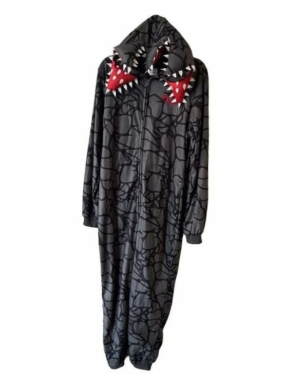 Stranger Things Demogorgon Onesie Size L Fleece Hooded Jumpsuit Costume 3
