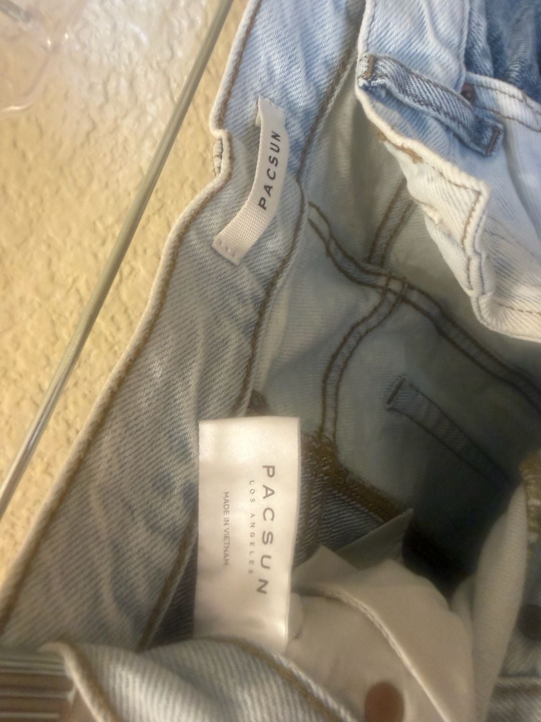 PacSun Two Tone High Rise Straight Cut Jeans Size 26 Light Wash Denim 5