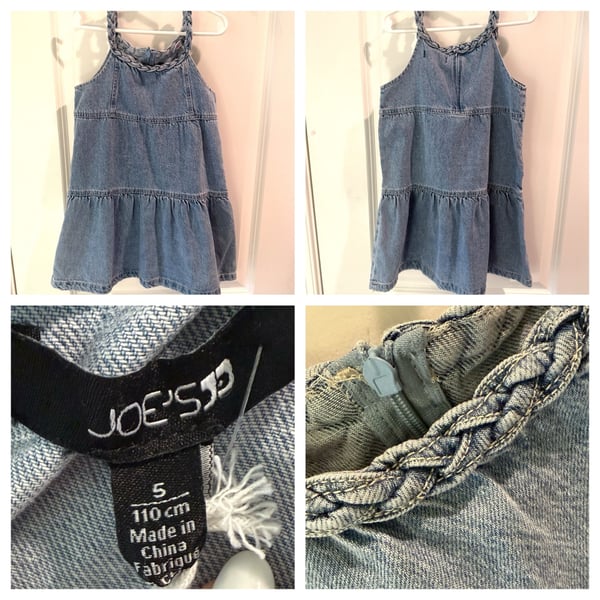 Joe's Denim Braided Strap Tiered Dress Size 5 Blue Jean Babydoll