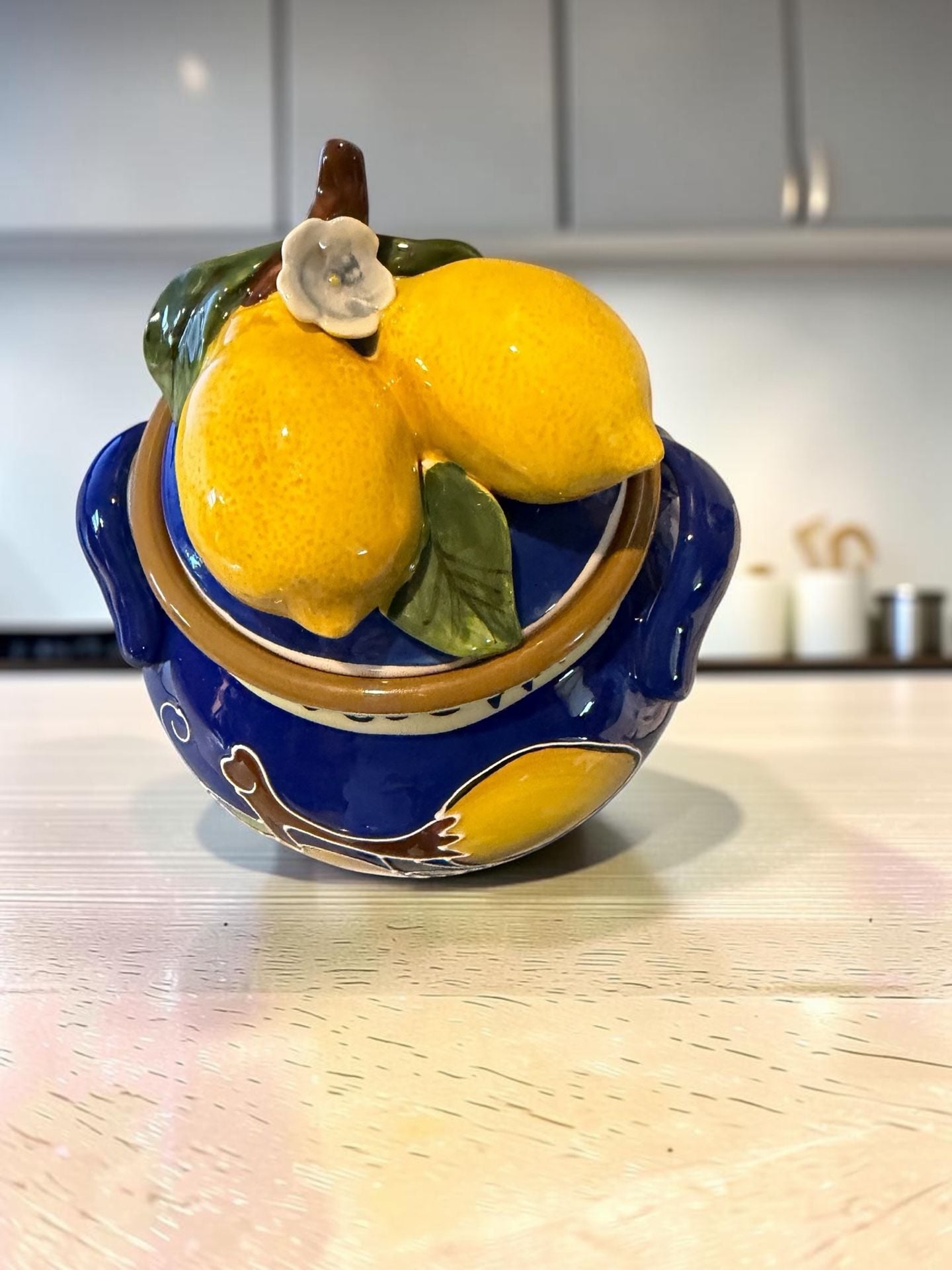 Blue Sky Clayworks Lemon Cookie Jar Biscotti Canister 2