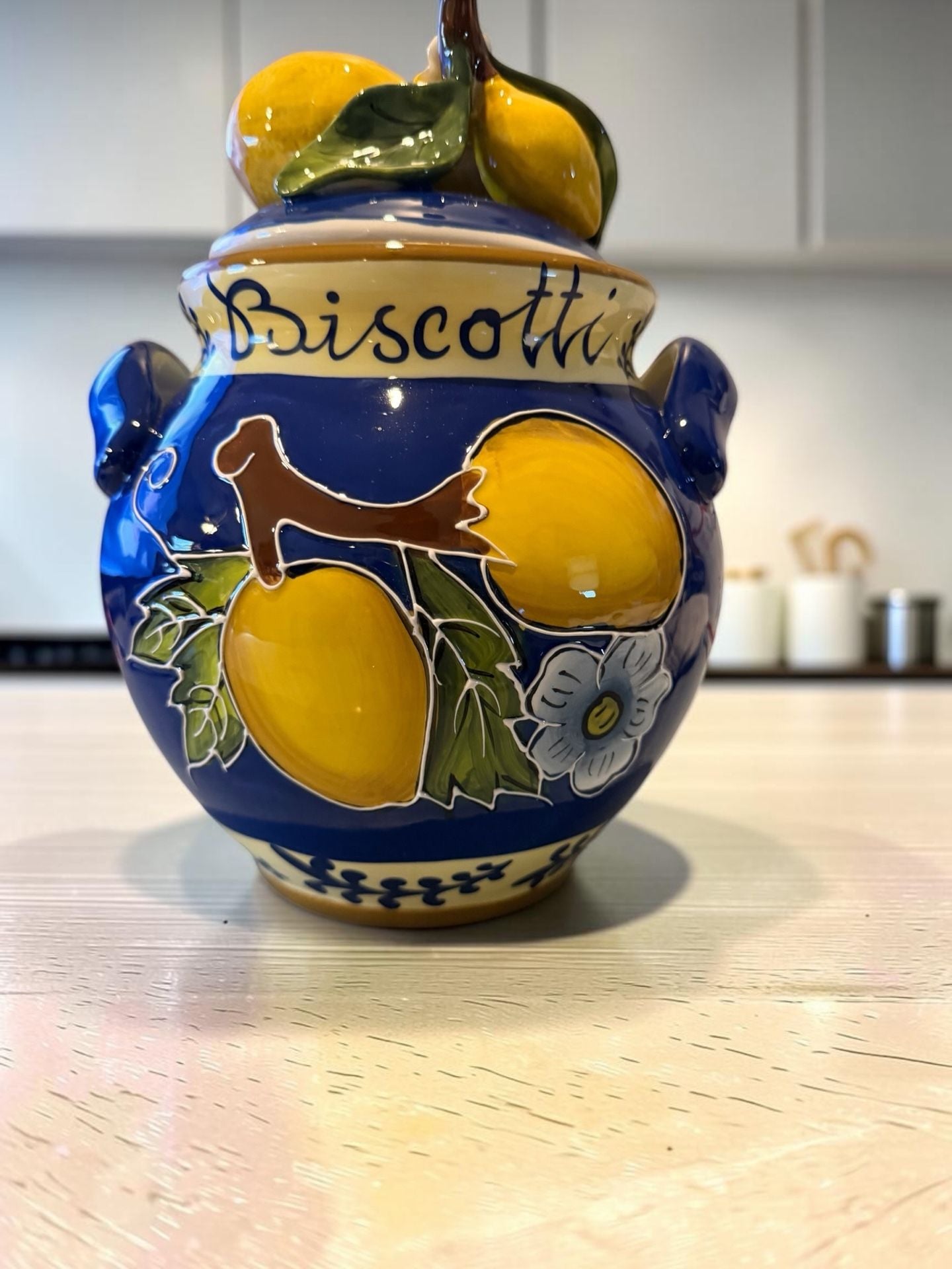 Blue Sky Clayworks Lemon Cookie Jar Biscotti Canister 3