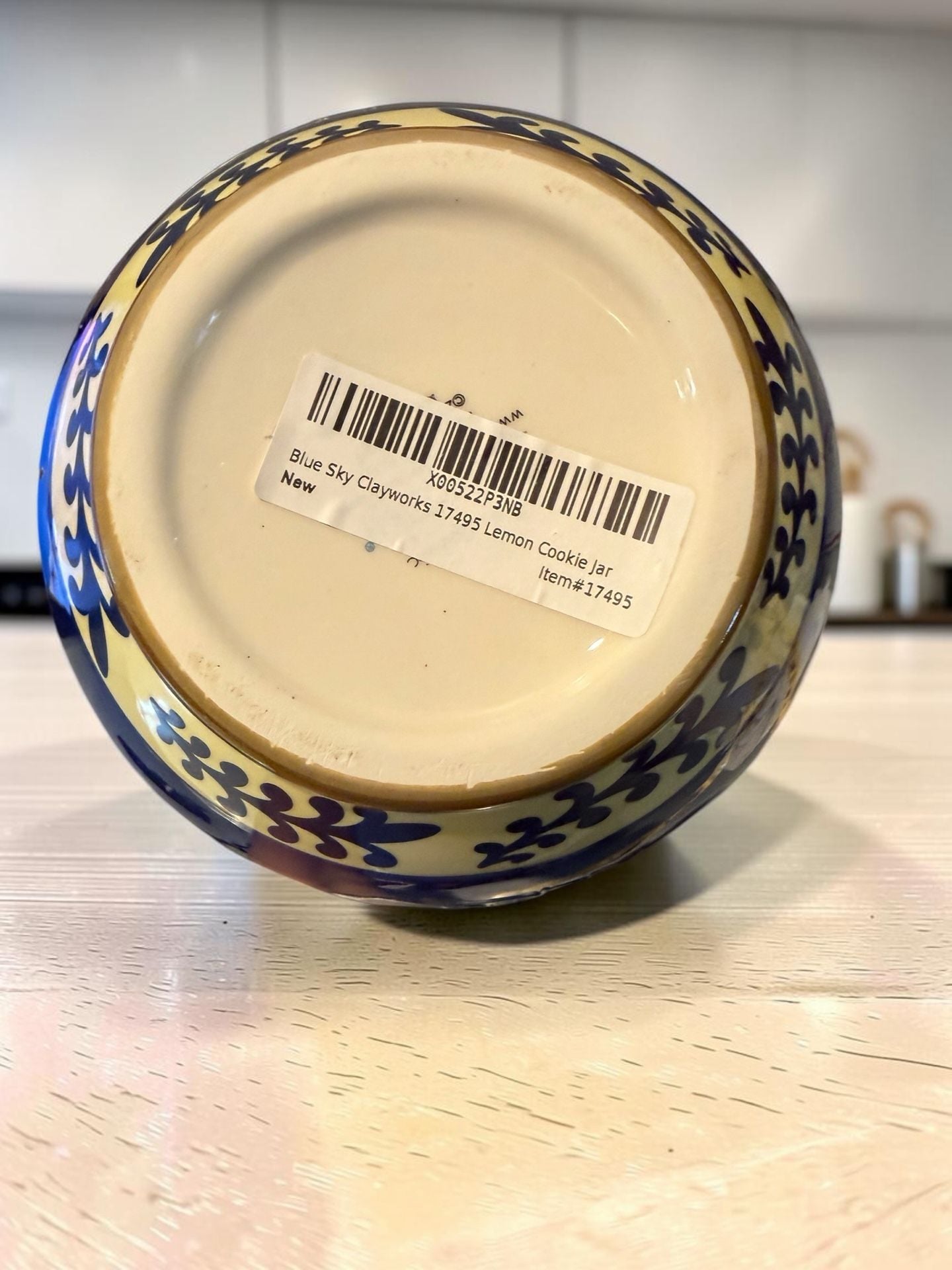 Blue Sky Clayworks Lemon Cookie Jar Biscotti Canister 6