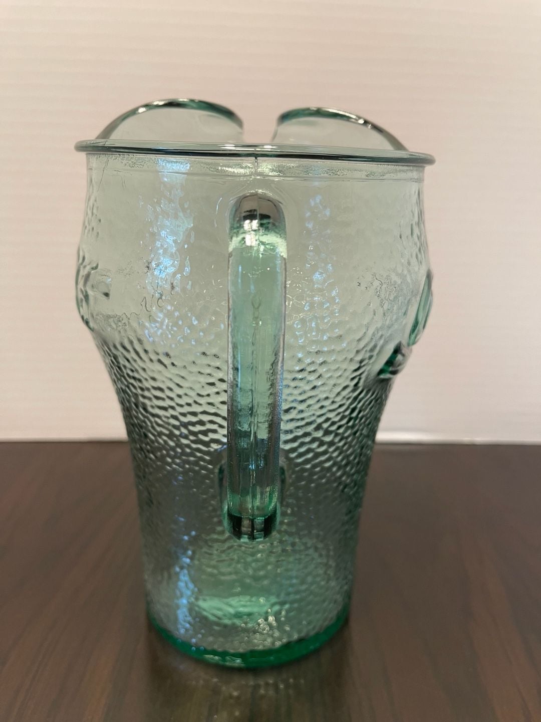 Coca-Cola Green Pebbled Glass Pitcher 64 Oz 2