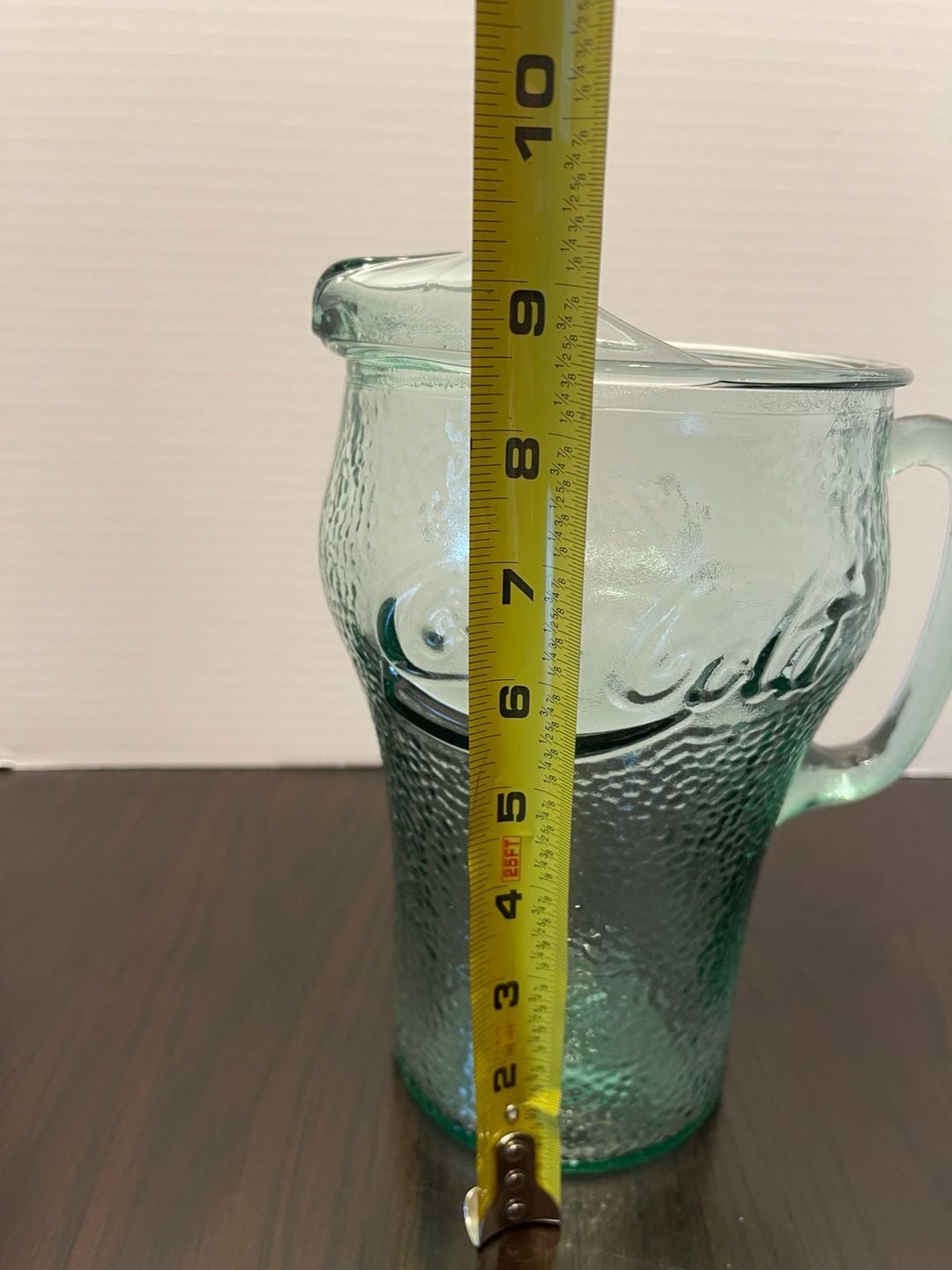 Coca-Cola Green Pebbled Glass Pitcher 64 Oz 8