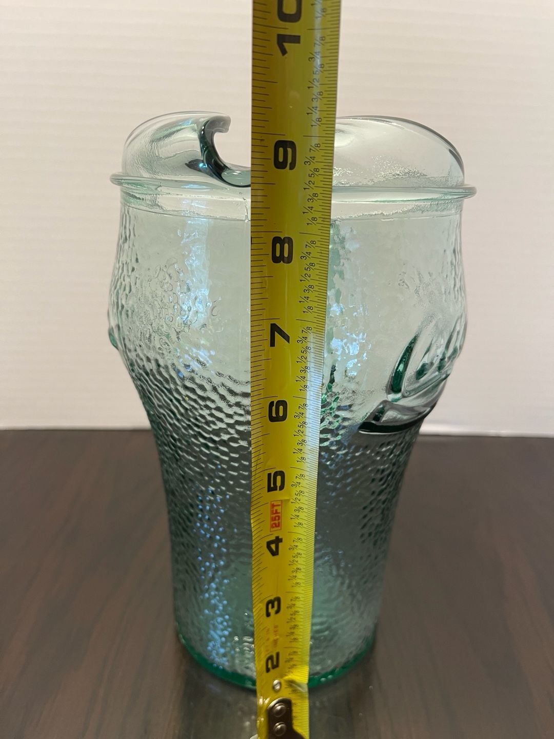 Coca-Cola Green Pebbled Glass Pitcher 64 Oz 9