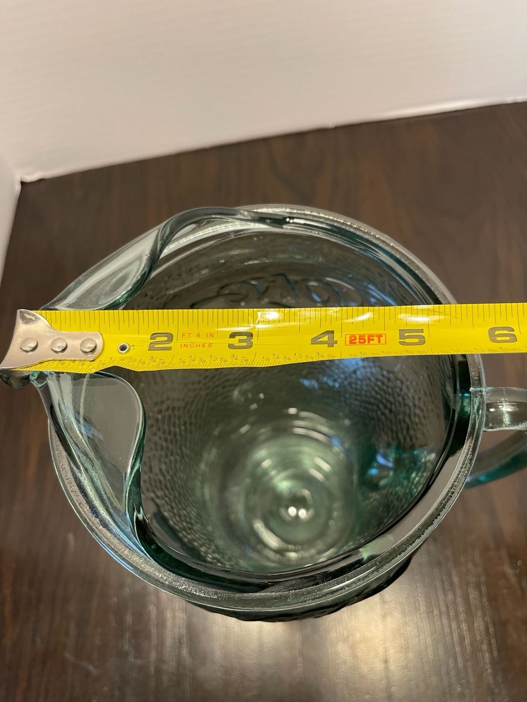 Coca-Cola Green Pebbled Glass Pitcher 64 Oz 10