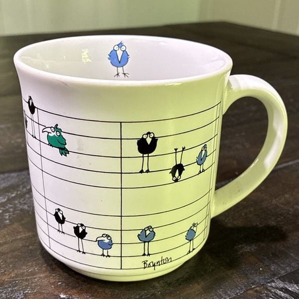 Sandra Boynton Music Notes Birds Coffee Mug Recycled Paper Products, 12 oz