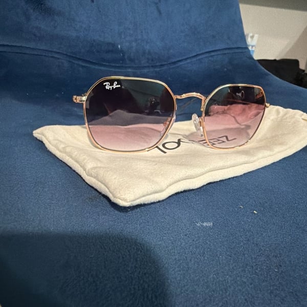 Ray-Ban Jack Hexagonal Frame Sunglasses Rose Gold