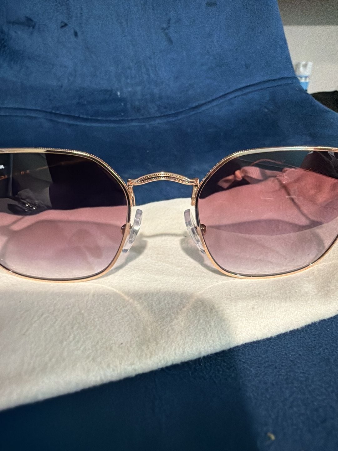 Ray-Ban Jack Hexagonal Frame Sunglasses Rose Gold 3