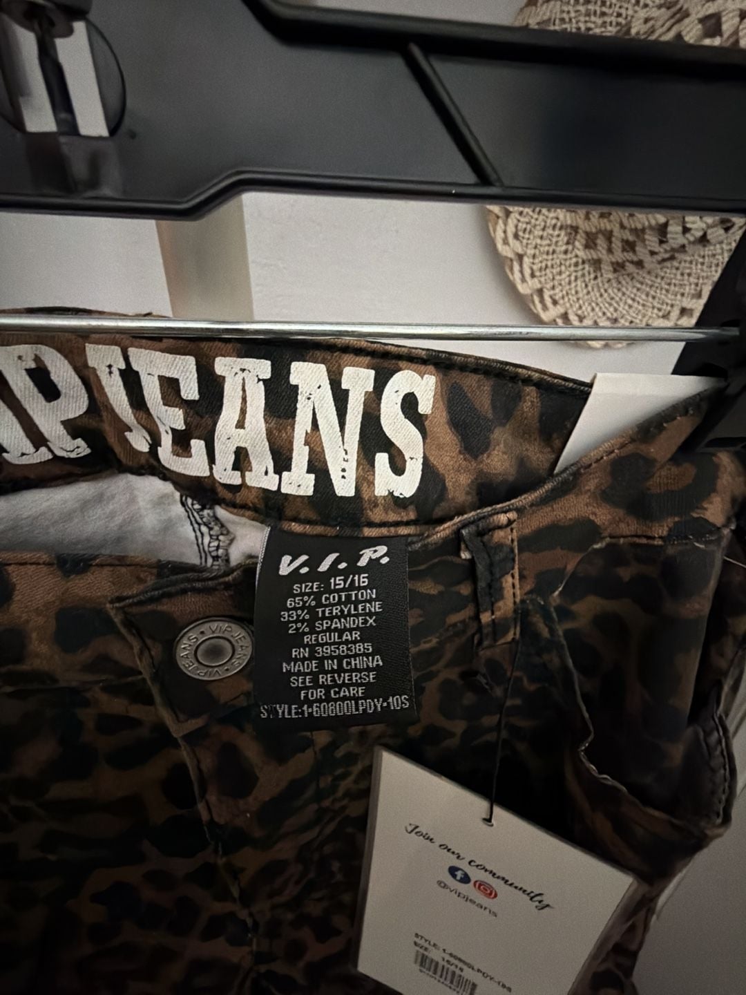 VIP Jeans Leopard Cargo Pants Size 15/16 Brown Cheetah Print 6