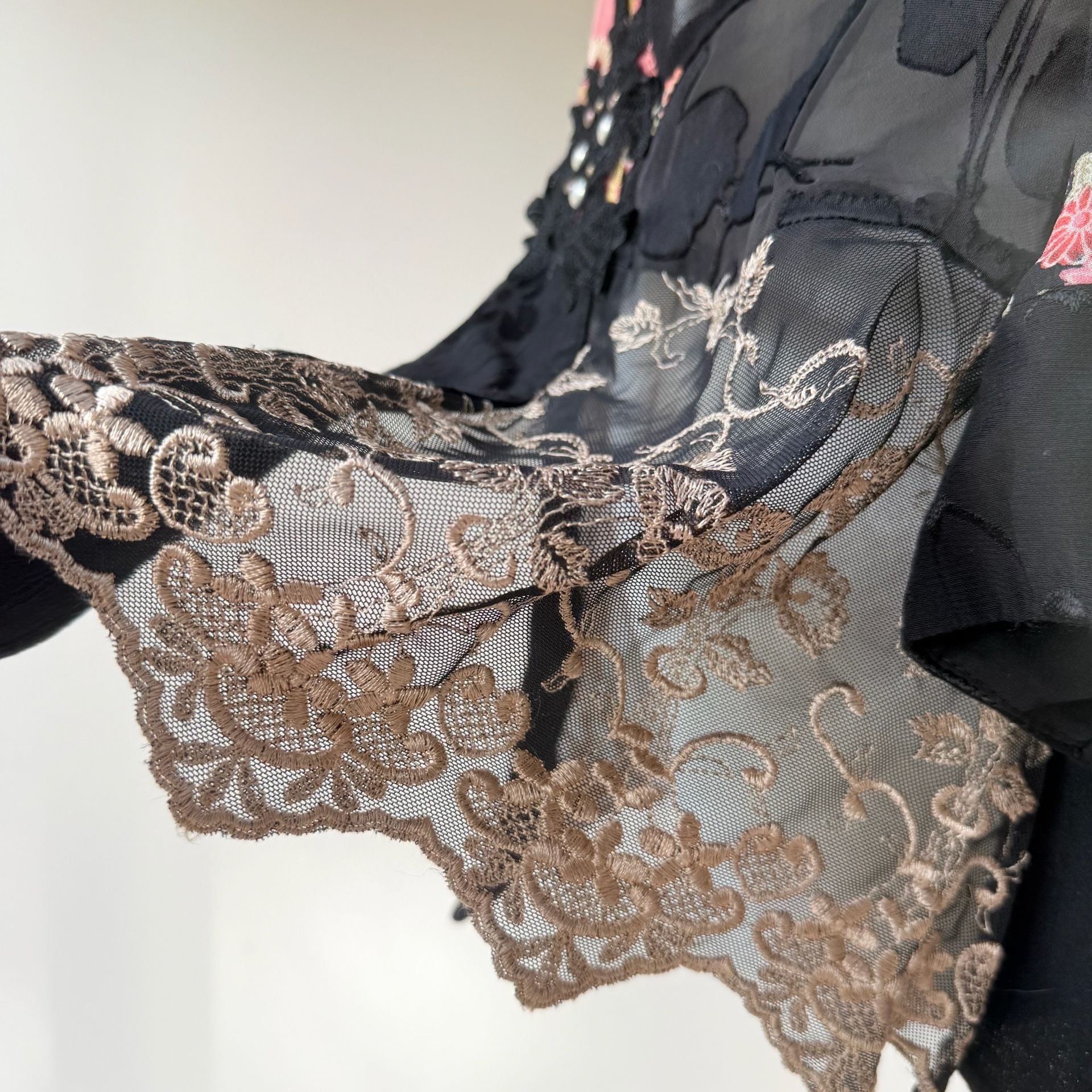 Vintage Spencer Alexis Embroidered Floral Kimono Cardigan 8