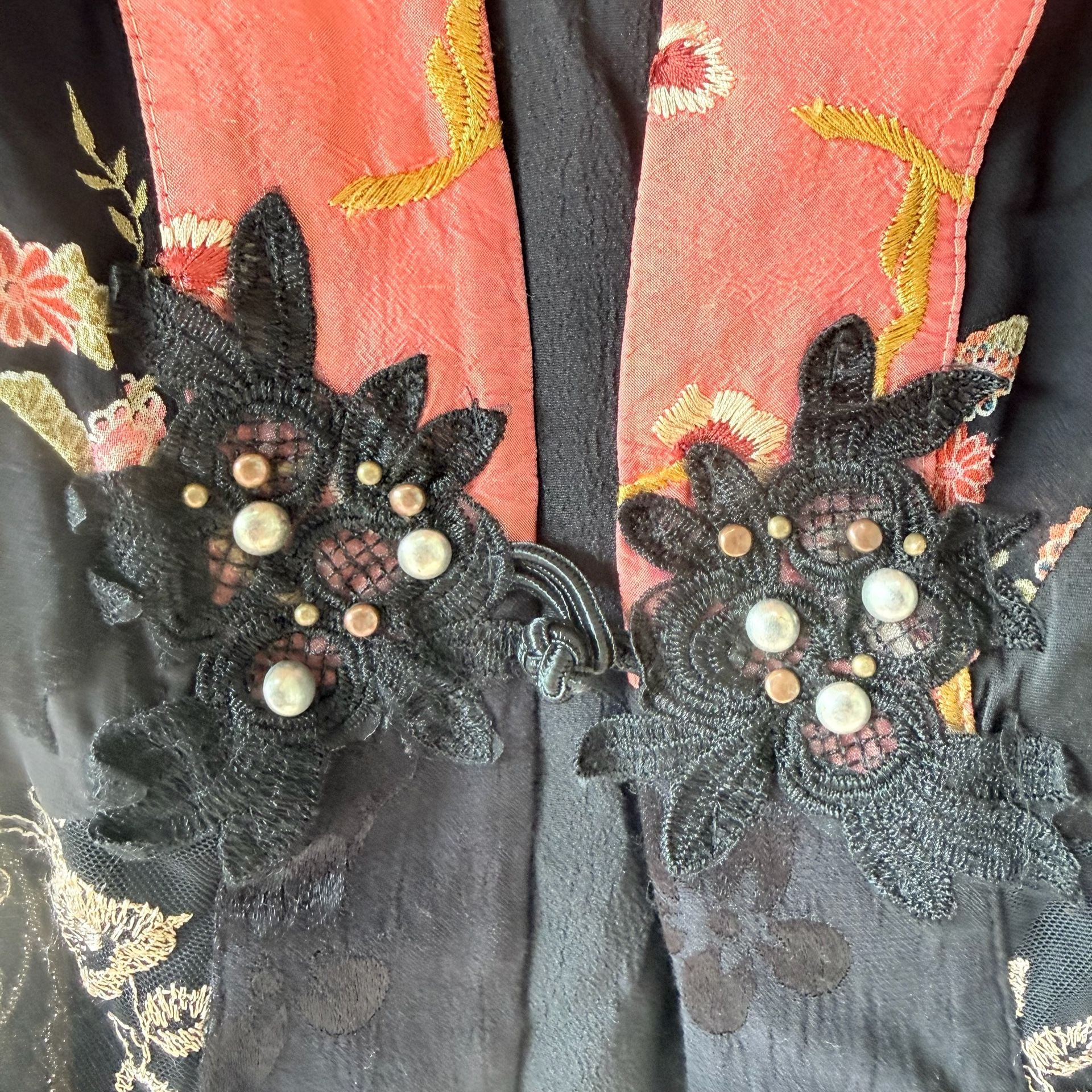 Vintage Spencer Alexis Embroidered Floral Kimono Cardigan 11