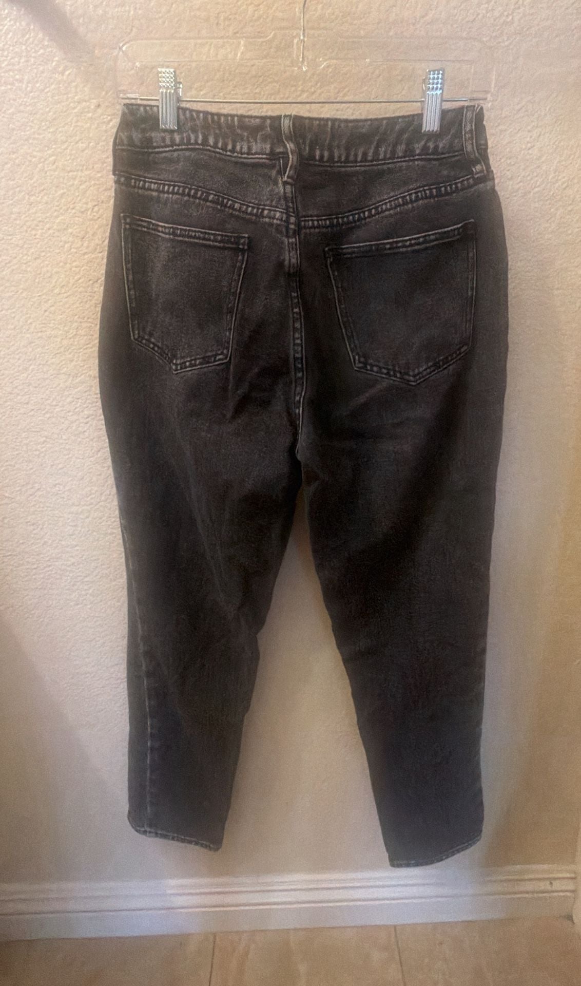PacSun Mom Jeans Size 26 Black Acid Wash Raw Hem Denim 5