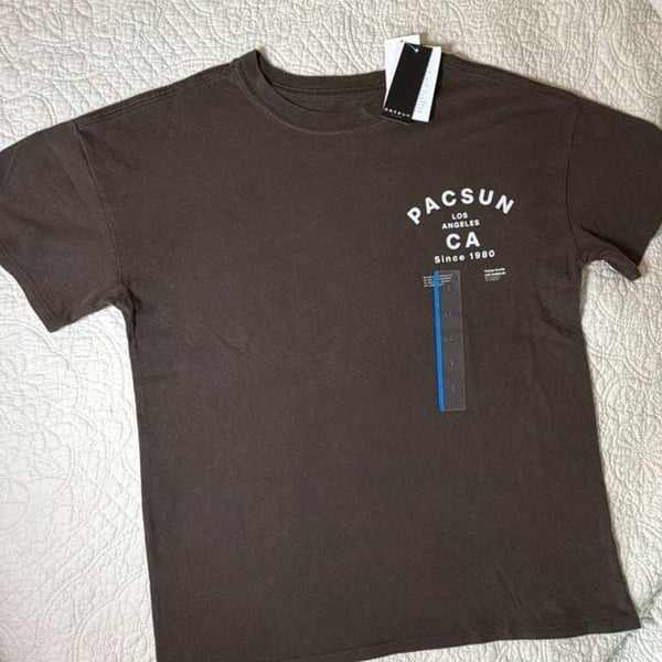 Pacsun Kids Oversized Graphic T-Shirt Size L 12 Brown