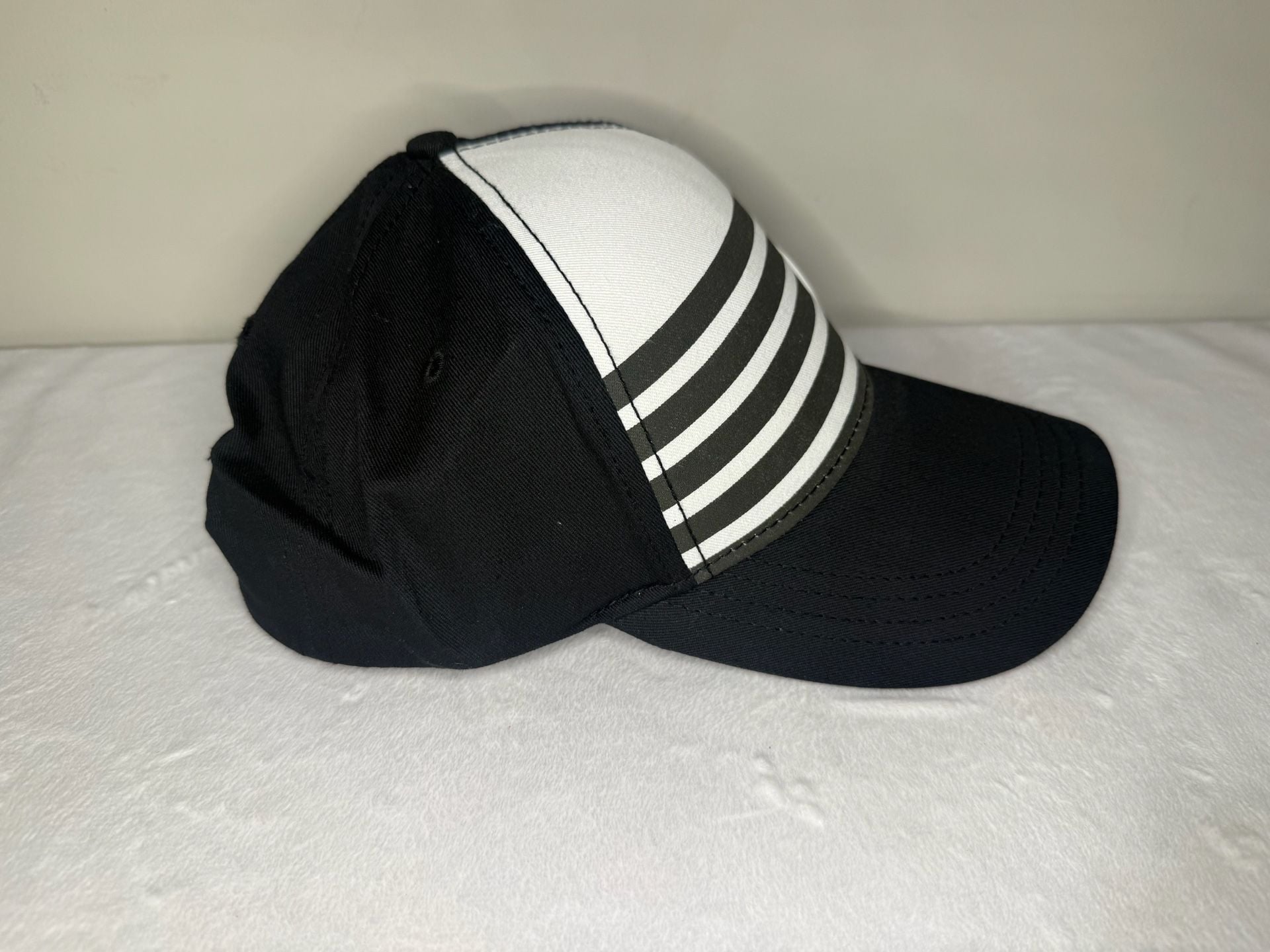 Cinch Men's Black and White Striped Trucker Cap with Logo Patch 3
