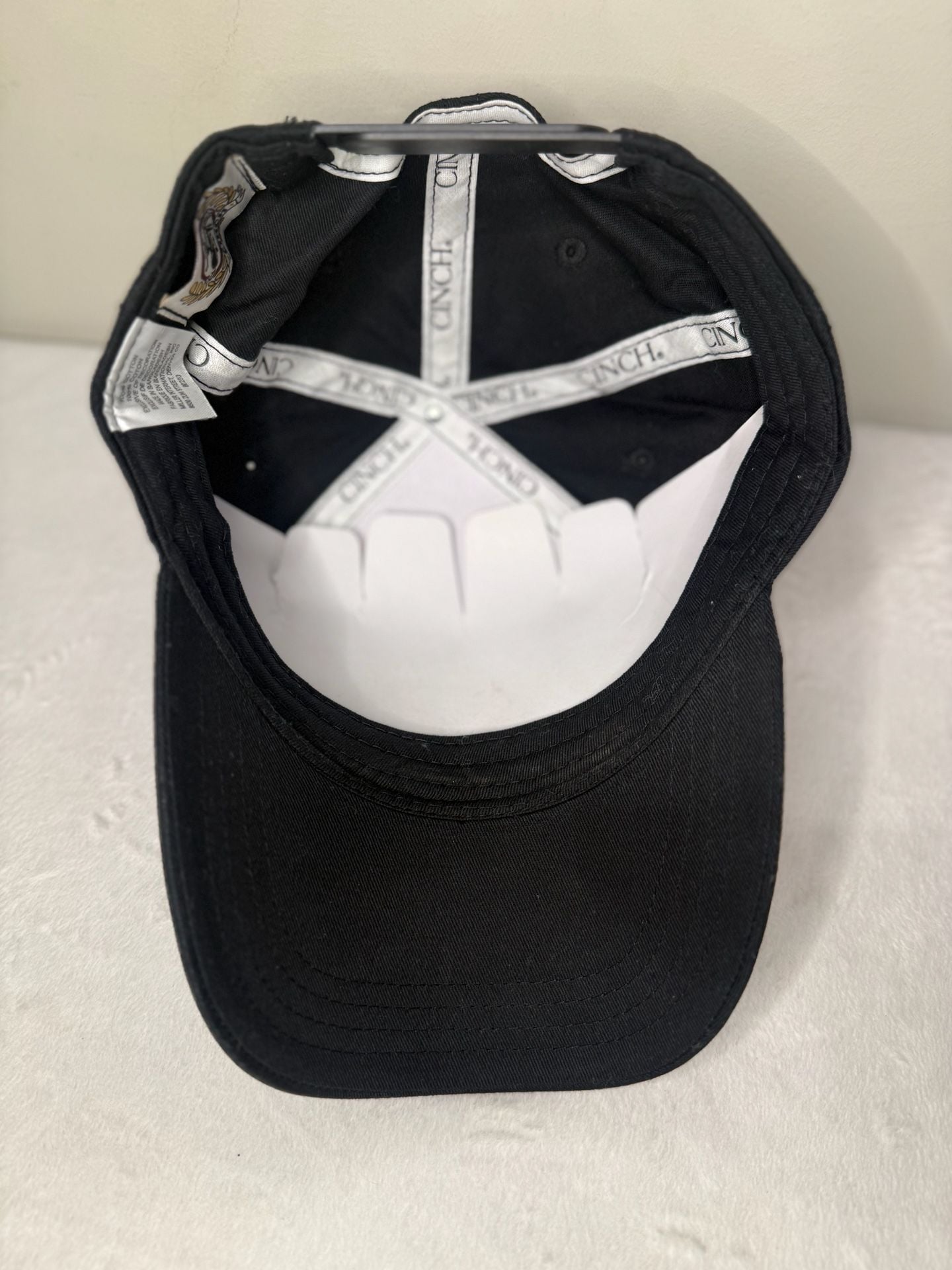 Cinch Men's Black and White Striped Trucker Cap with Logo Patch 6