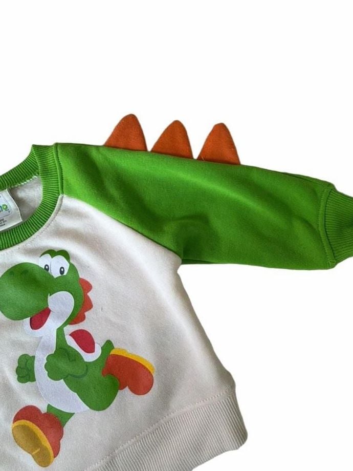 My Mario Yoshi Sweatshirt Size 3-6M Green White Dinosaur 2