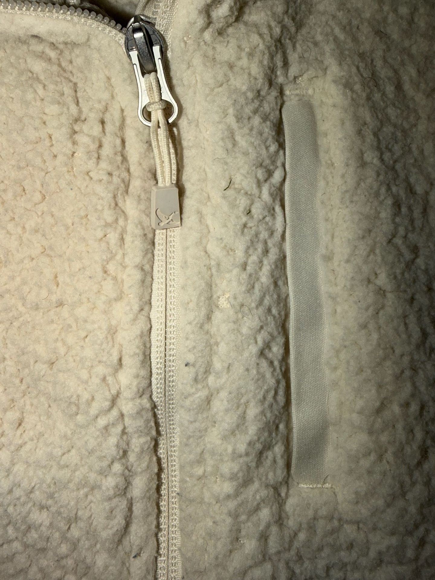 Eddie Bauer Cream Sherpa Fleece Jacket Full Zip Small 4