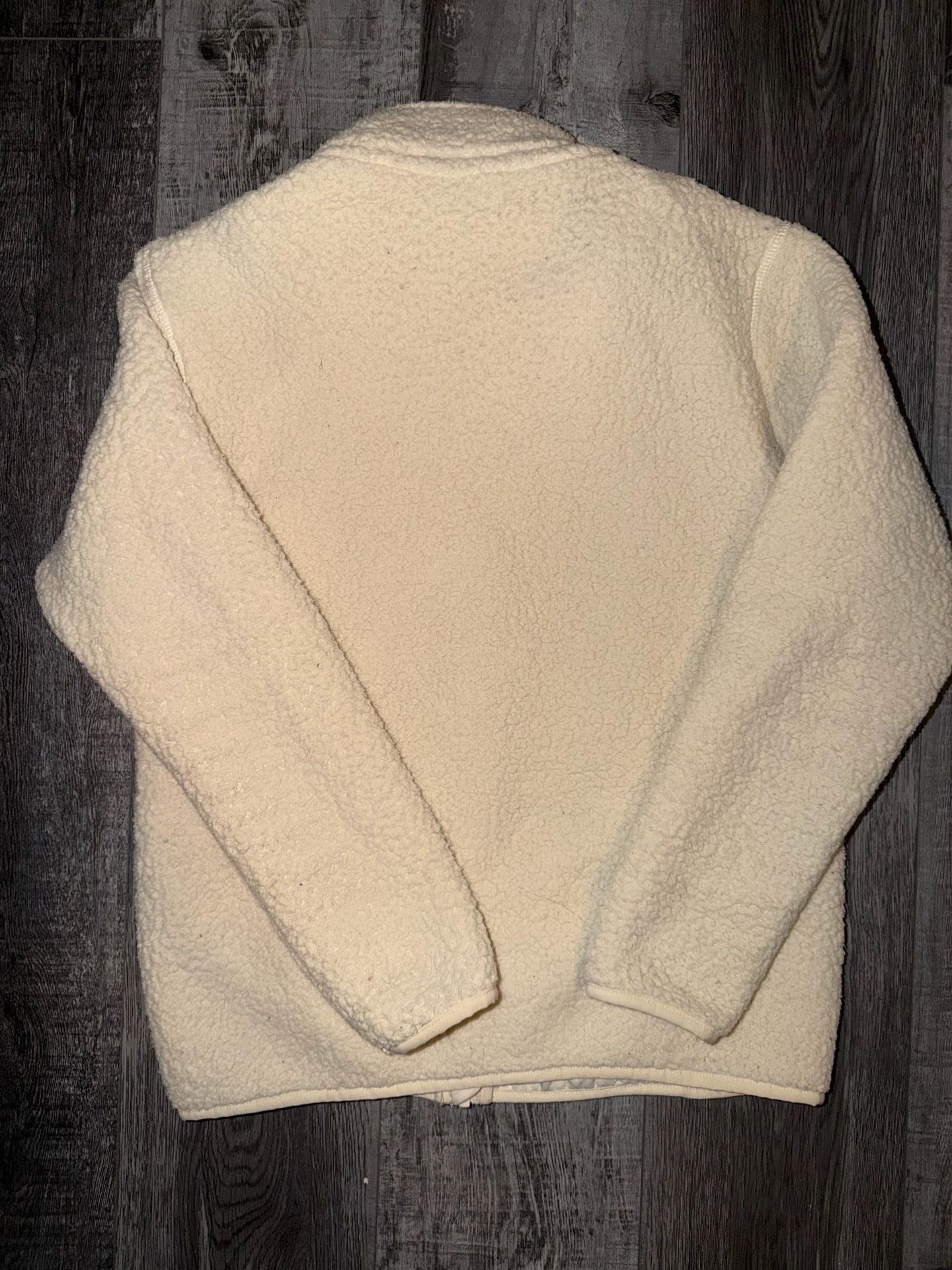 Eddie Bauer Cream Sherpa Fleece Jacket Full Zip Small 5