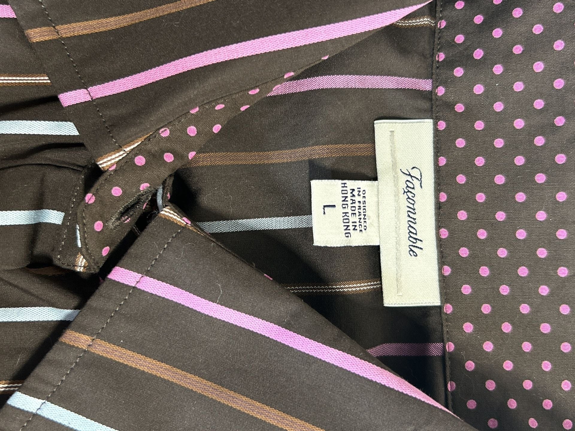 Faginable Brown Purple Striped Dress Shirt Size L New With Tags (324) 4