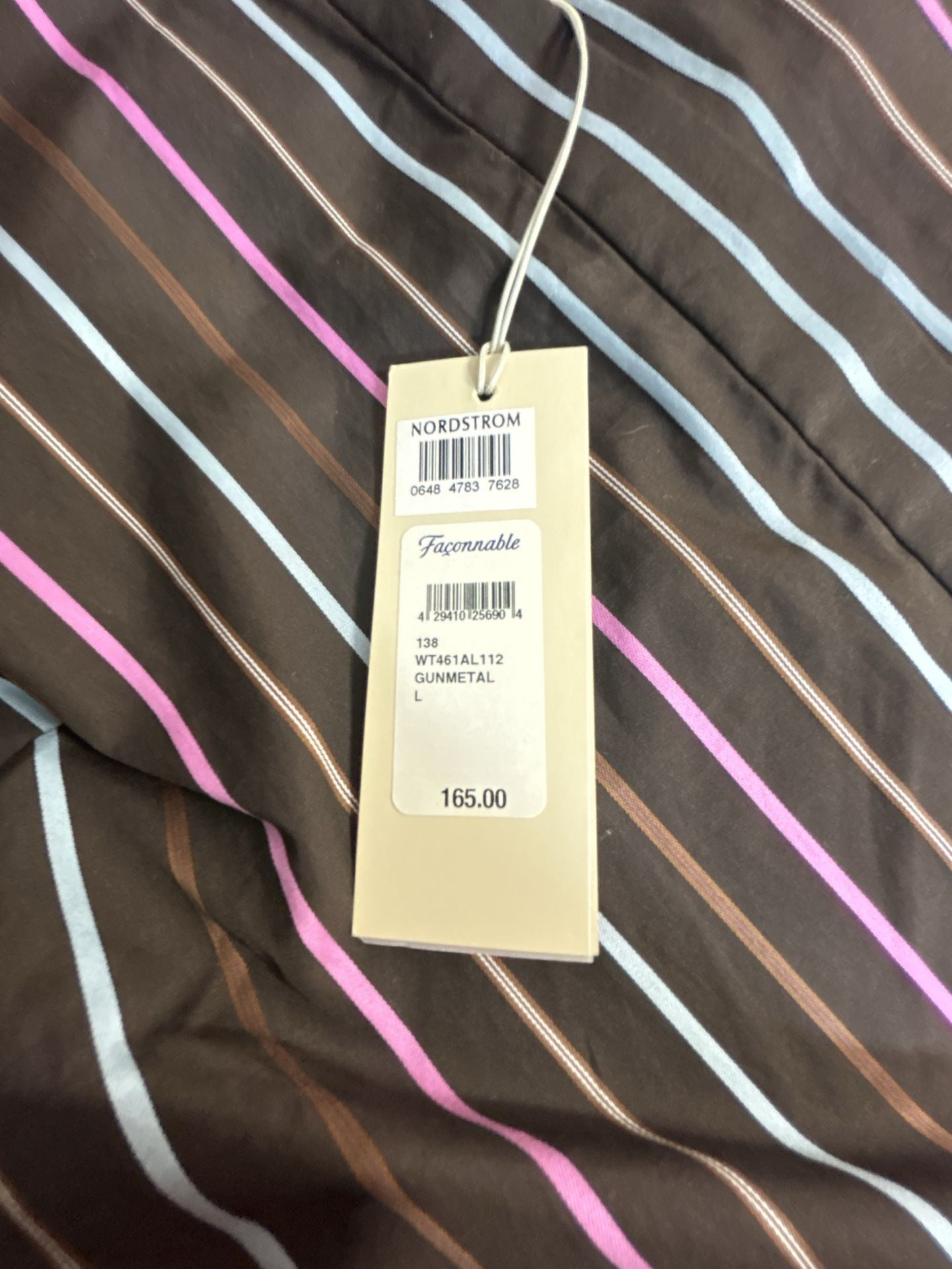 Faginable Brown Purple Striped Dress Shirt Size L New With Tags (324) 11
