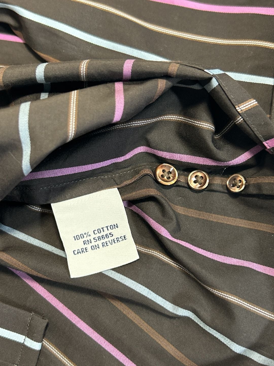 Faginable Brown Purple Striped Dress Shirt Size L New With Tags (324) 6